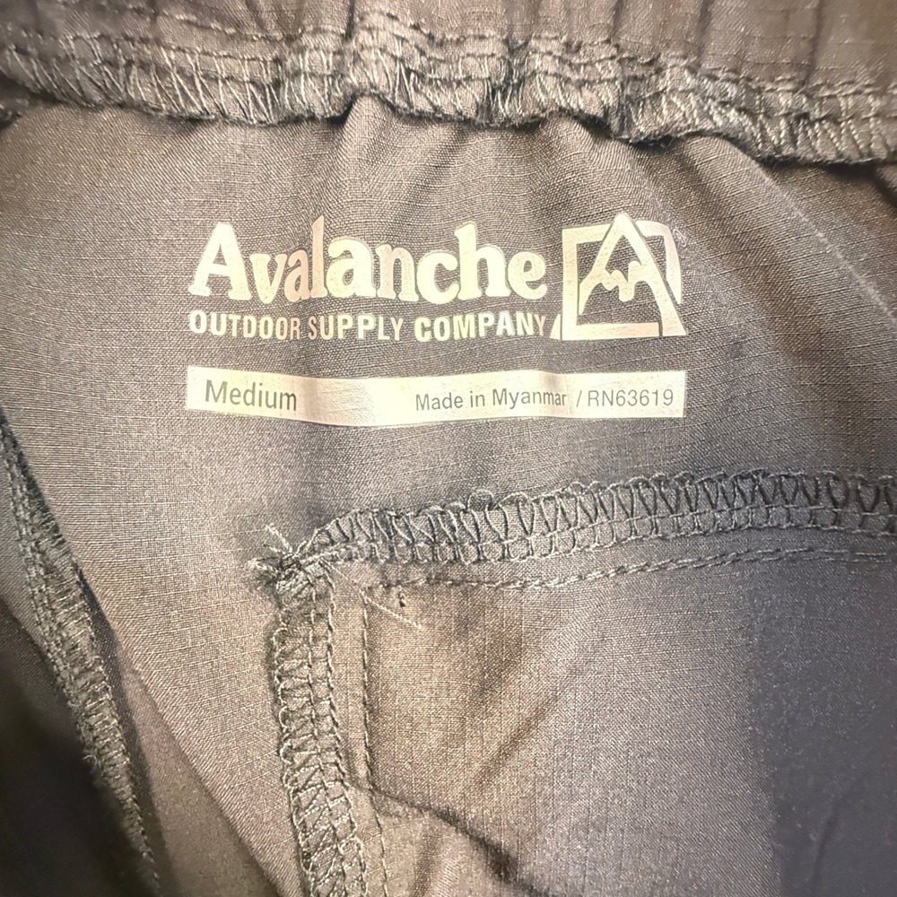 Avalanche Outdoor Supply Co Womens M Black Cargo Pants Elastic Waist Drawstring - Picture 3 of 10